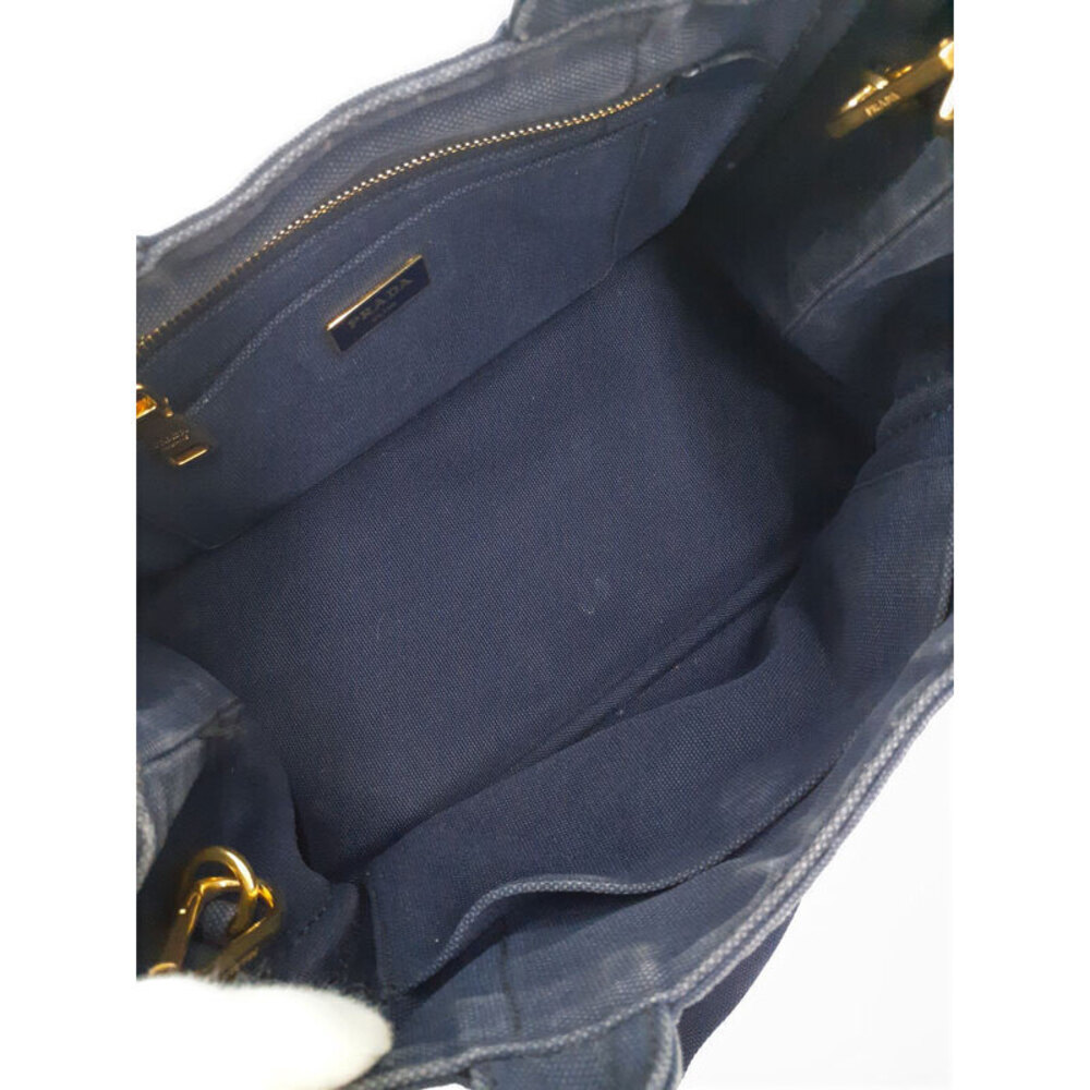 Prada Canapa Tote Shoulder bag blue canvas - Picture 3 of 9